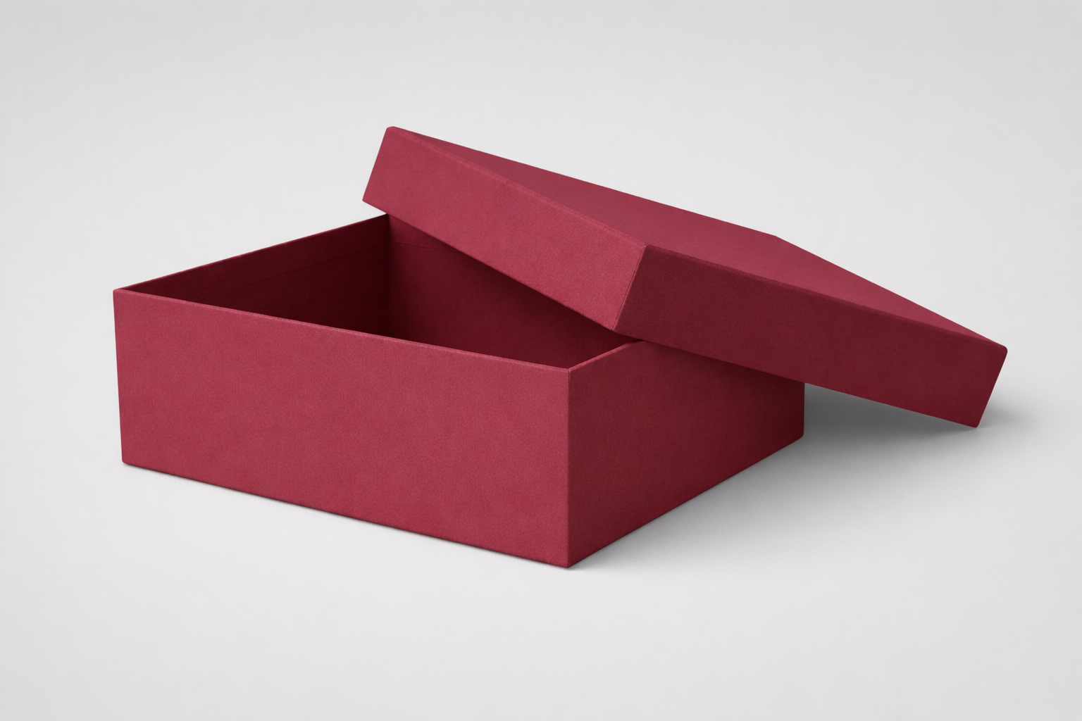 Open lid rigid box red variant